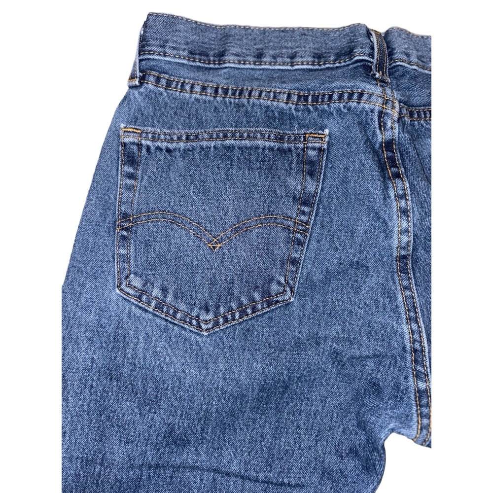 Levi's 505 Mens Denim Blue Jeans 32x30 Regular Fit Medium Wash 100% Cotton - Picture 9 of 11